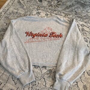 VIRGINIA TECH Hokies Victoria's Secret PINK Crop Top Sweatshirt Size Medium XS